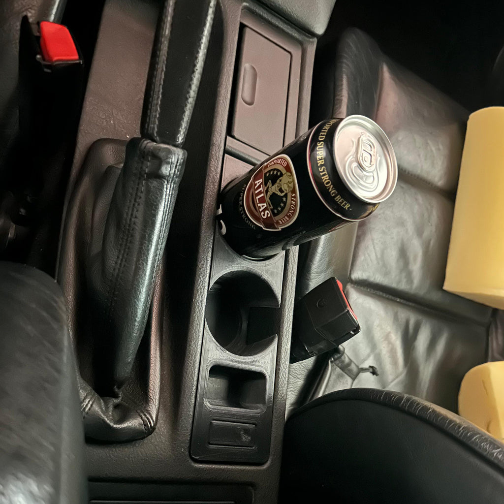 Portavasos consola BMW E36 con monedero y botón — vista 4