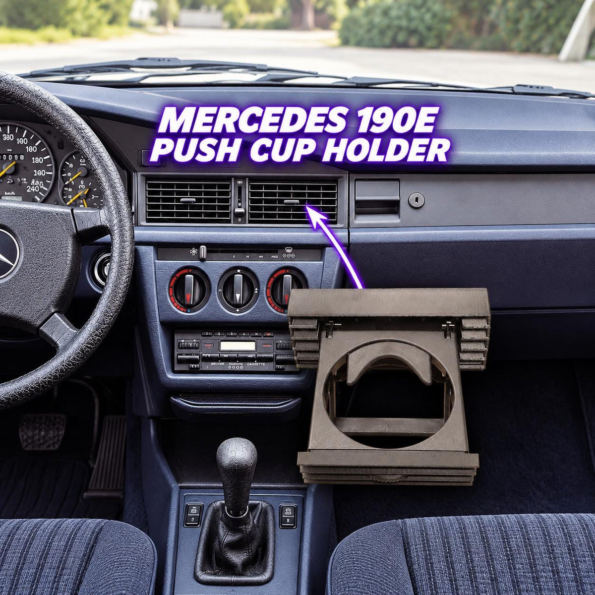 Portavasos Push Mercedes 190E central — vista 1